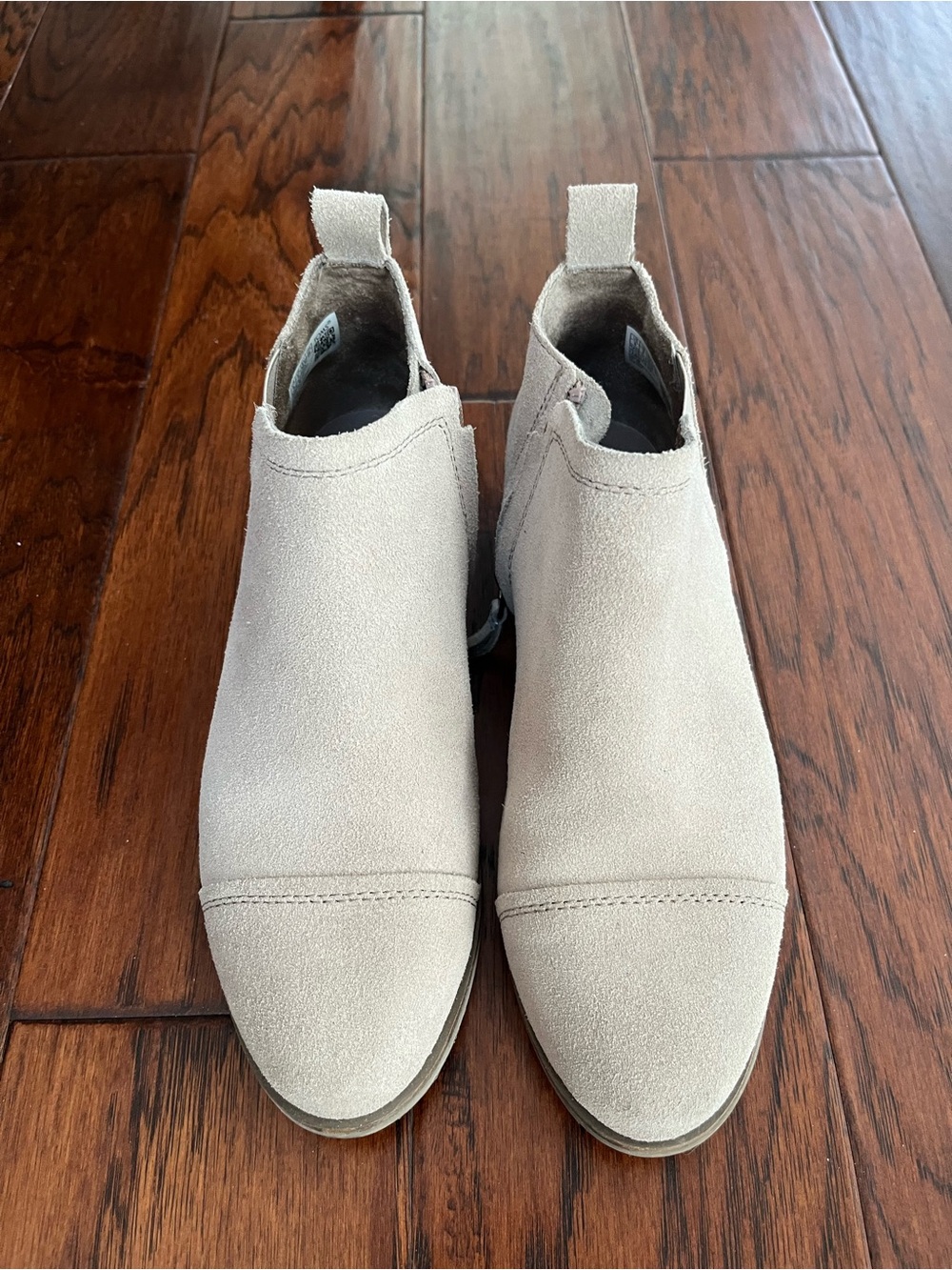 Toms Suede Ankle Booties in Light Taupe